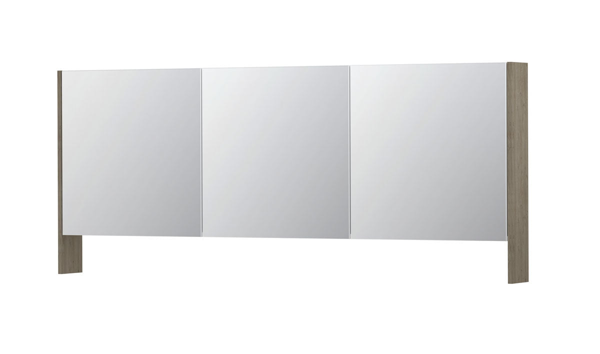 Ink SPK3 spiegelkast 3 deuren - 180x74cm - greige eiken