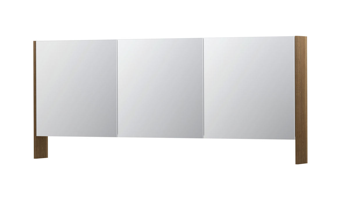 Ink SPK3 spiegelkast 3 deuren - 180x74cm - massief eiken aqua
