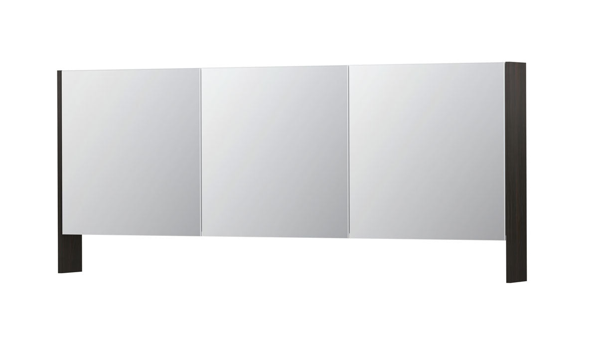 Ink SPK3 spiegelkast 3 deuren - 180x74cm - intens eiken