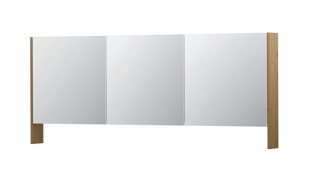 Ink SPK3 spiegelkast 3 deuren - 180x74cm - fineer natur