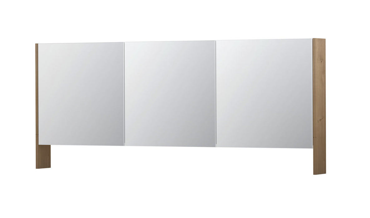 Ink SPK3 spiegelkast 3 deuren - 180x74cm - fineer ash grey
