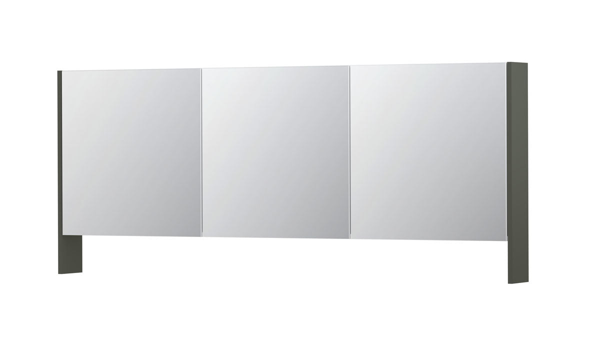 Ink SPK3 spiegelkast 3 deuren - 180x74cm - mat beton groen