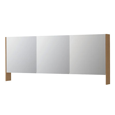 Ink SPK3 spiegelkast 3 deuren - 180x74cm - blank eiken