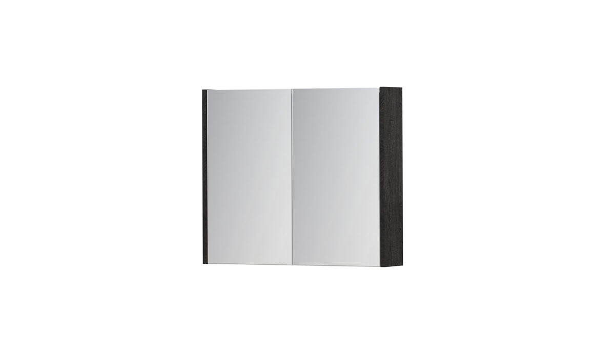 Ink SPK1 spiegelkast 2 deuren - 70x60cm - houtskool eiken
