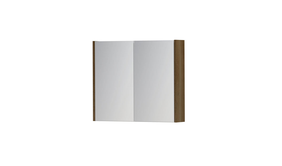 Ink SPK1 spiegelkast 2 deuren - 70x60cm - massief eiken ash grey
