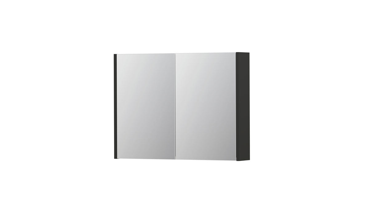 Ink SPK1 spiegelkast 2 deuren - 80x60cm - mat antraciet