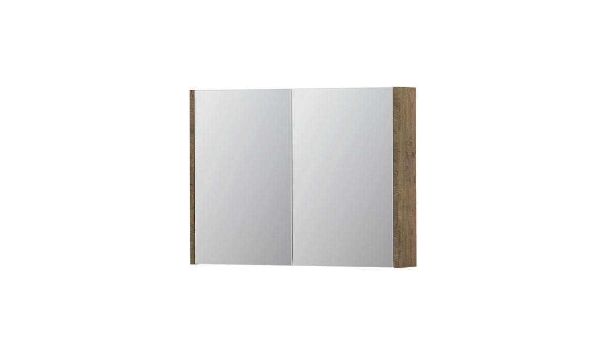 Ink SPK1 spiegelkast 2 deuren - 80x60cm - naturel eiken