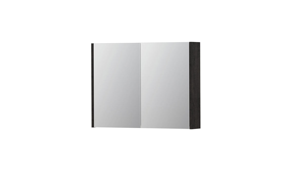 Ink SPK1 spiegelkast 2 deuren - 80x60cm - houtskool eiken