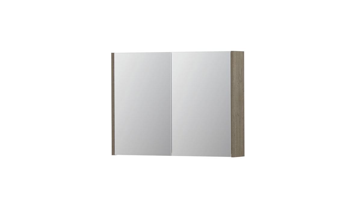 Ink SPK1 spiegelkast 2 deuren - 80x60cm - greige eiken
