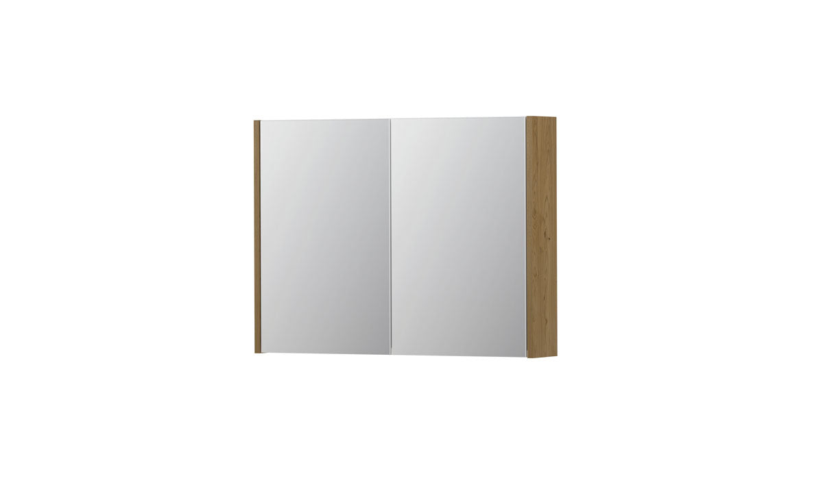 Ink SPK1 spiegelkast 2 deuren - 80x60cm - fineer natur