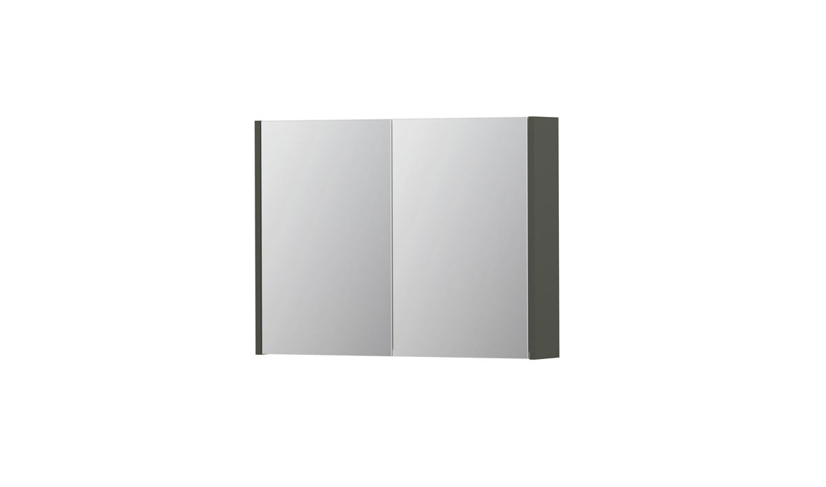 Ink SPK1 spiegelkast 2 deuren - 80x60cm - mat beton groen
