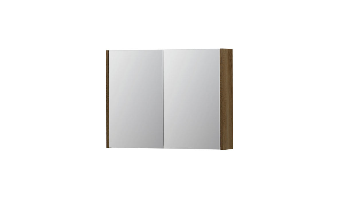 Ink SPK1 spiegelkast 2 deuren - 80x60cm - massief eiken ash grey