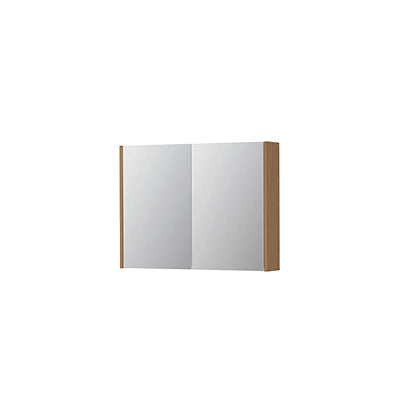 Ink SPK1 spiegelkast 2 deuren - 80x60cm - blank eiken