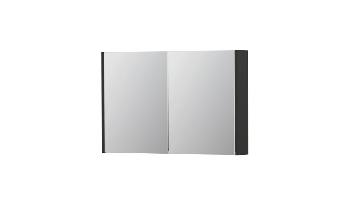 Ink SPK1 spiegelkast 2 deuren - 90x60cm - mat antraciet
