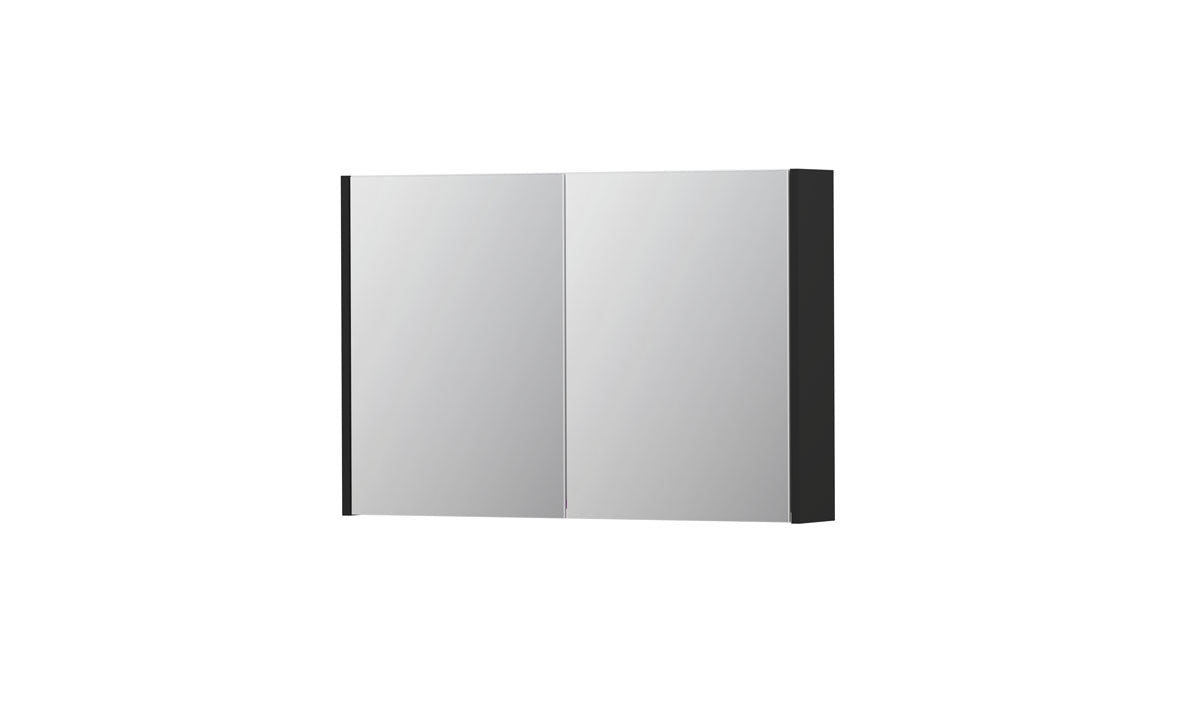 Ink SPK1 spiegelkast 2 deuren - 90x60cm - mat zwart