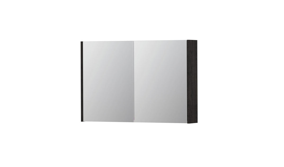 Ink SPK1 spiegelkast 2 deuren - 90x60cm - houtskool eiken