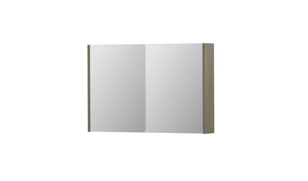 Ink SPK1 spiegelkast 2 deuren - 90x60cm - greige eiken