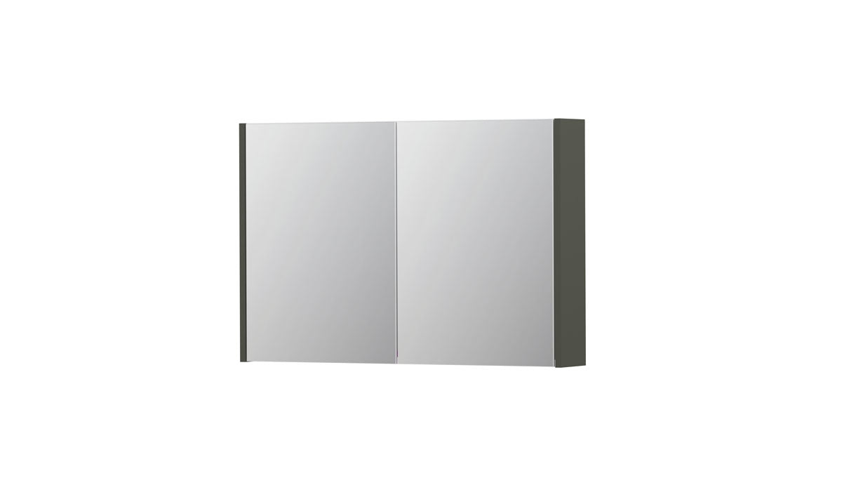 Ink SPK1 spiegelkast 2 deuren - 90x60cm - mat beton groen