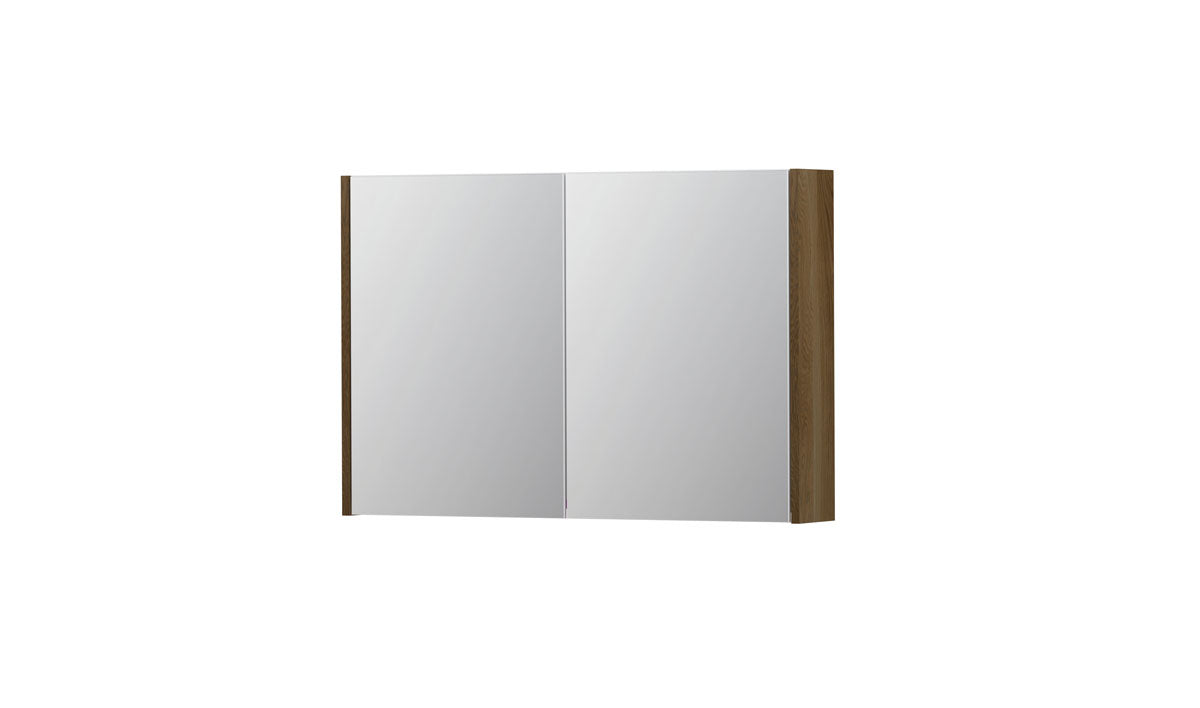 Ink SPK1 spiegelkast 2 deuren - 90x60cm - massief eiken aqua