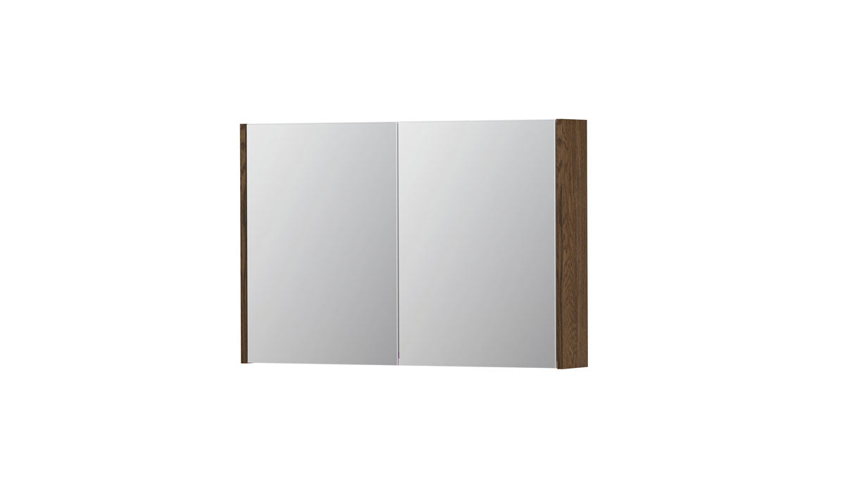 Ink SPK1 spiegelkast 2 deuren - 90x60cm - massief eiken chocolate