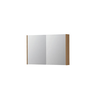 Ink SPK1 spiegelkast 2 deuren - 90x60cm - blank eiken