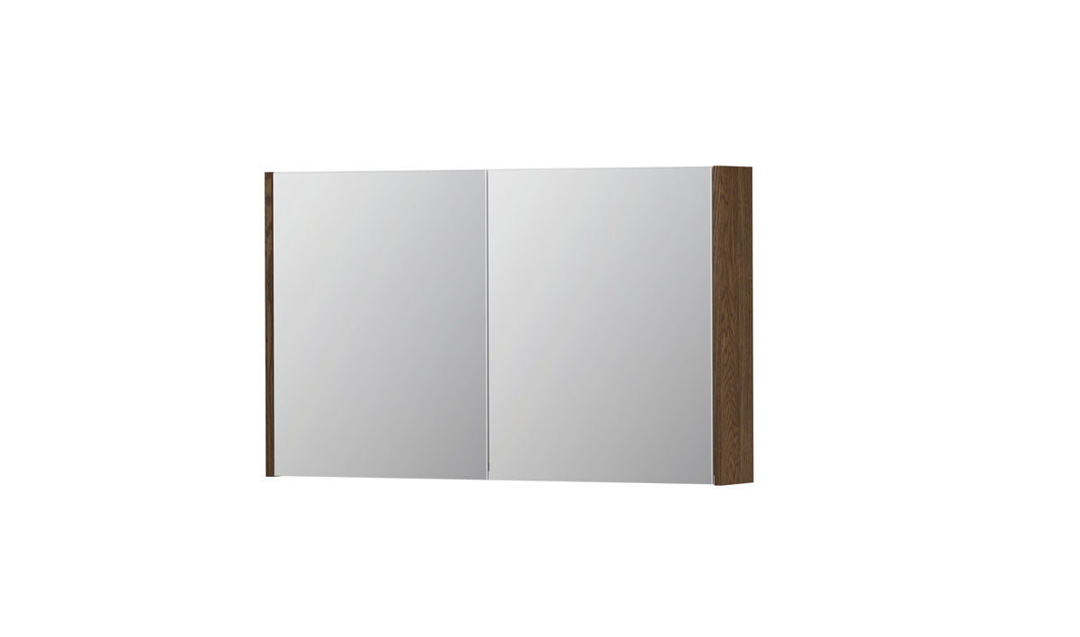 Ink SPK1 spiegelkast 2 deuren - 100x60cm - massief eiken chocolate