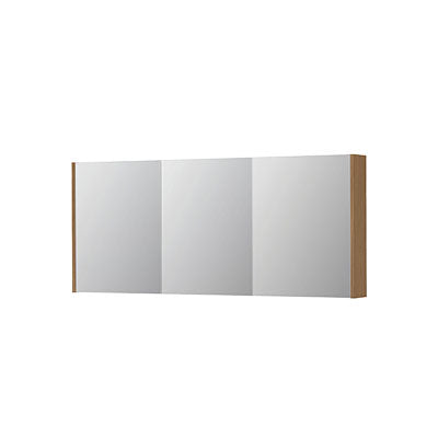 Ink SPK1 spiegelkast 3 deuren - 140x60cm - blank eiken