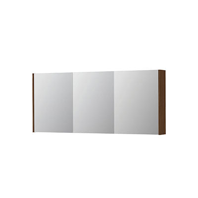 Ink SPK1 spiegelkast 3 deuren - 140x60cm - warm walnoot