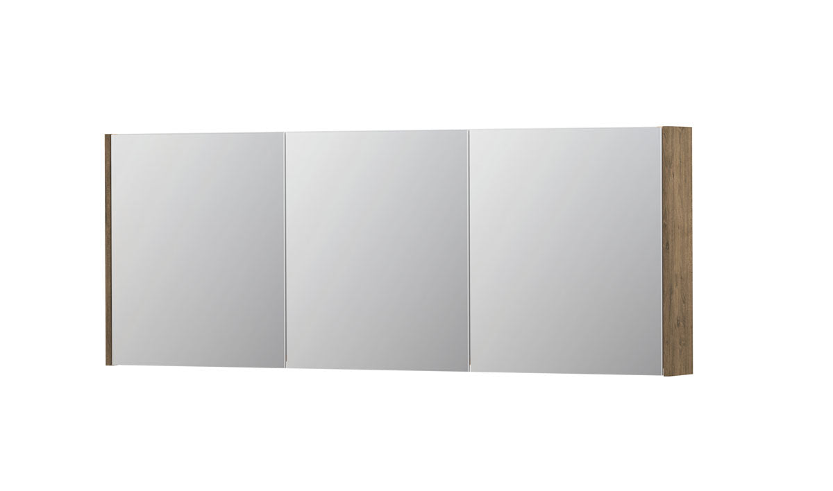 Ink SPK1 spiegelkast 3 deuren - 160x60cm - naturel eiken