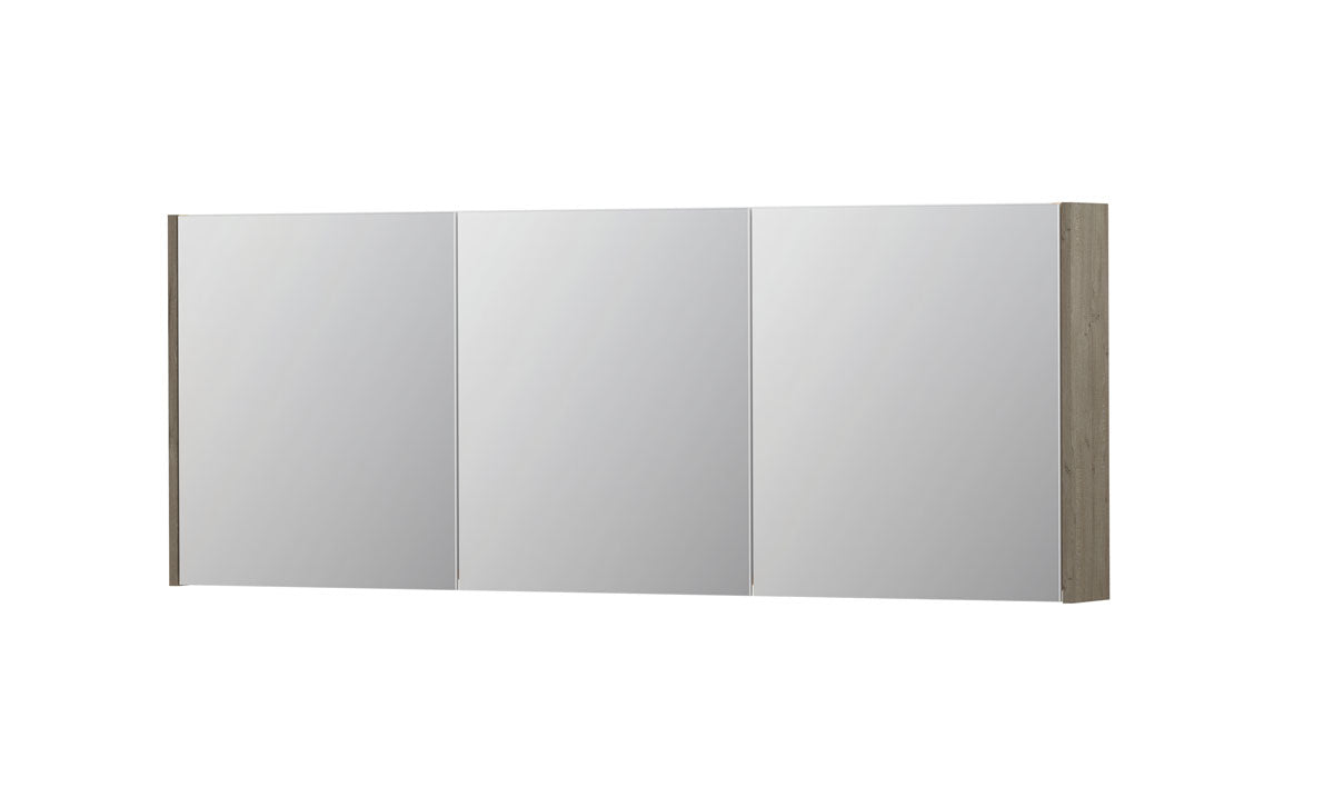 Ink SPK1 spiegelkast 3 deuren - 160x60cm - greige eiken
