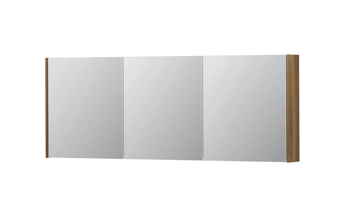 Ink SPK1 spiegelkast 3 deuren - 160x60cm - massief eiken aqua
