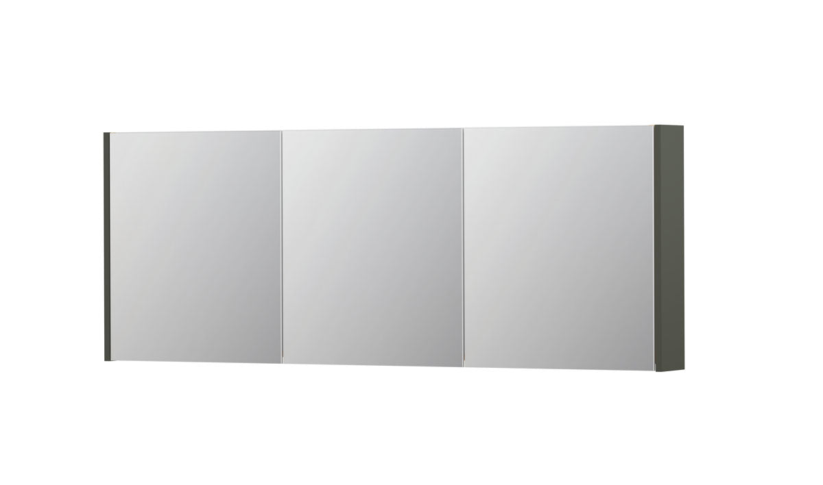 Ink SPK1 spiegelkast 3 deuren - 160x60cm - mat beton groen