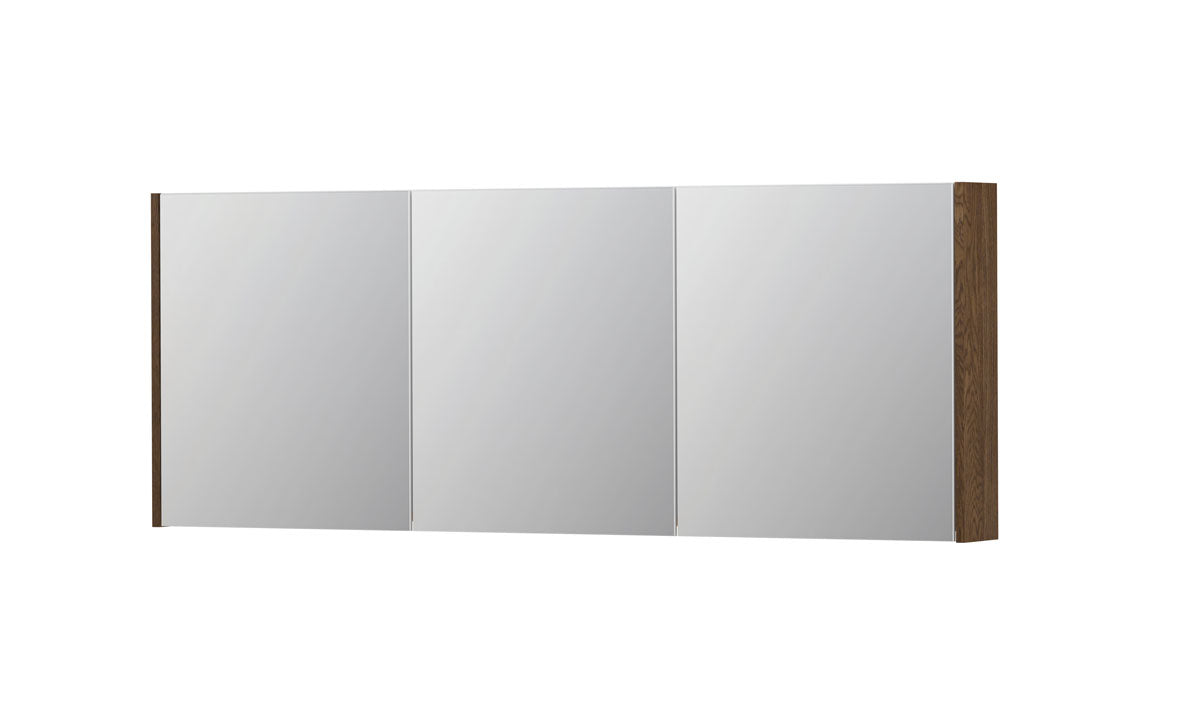 Ink SPK1 spiegelkast 3 deuren - 160x60cm - massief eiken chocolate