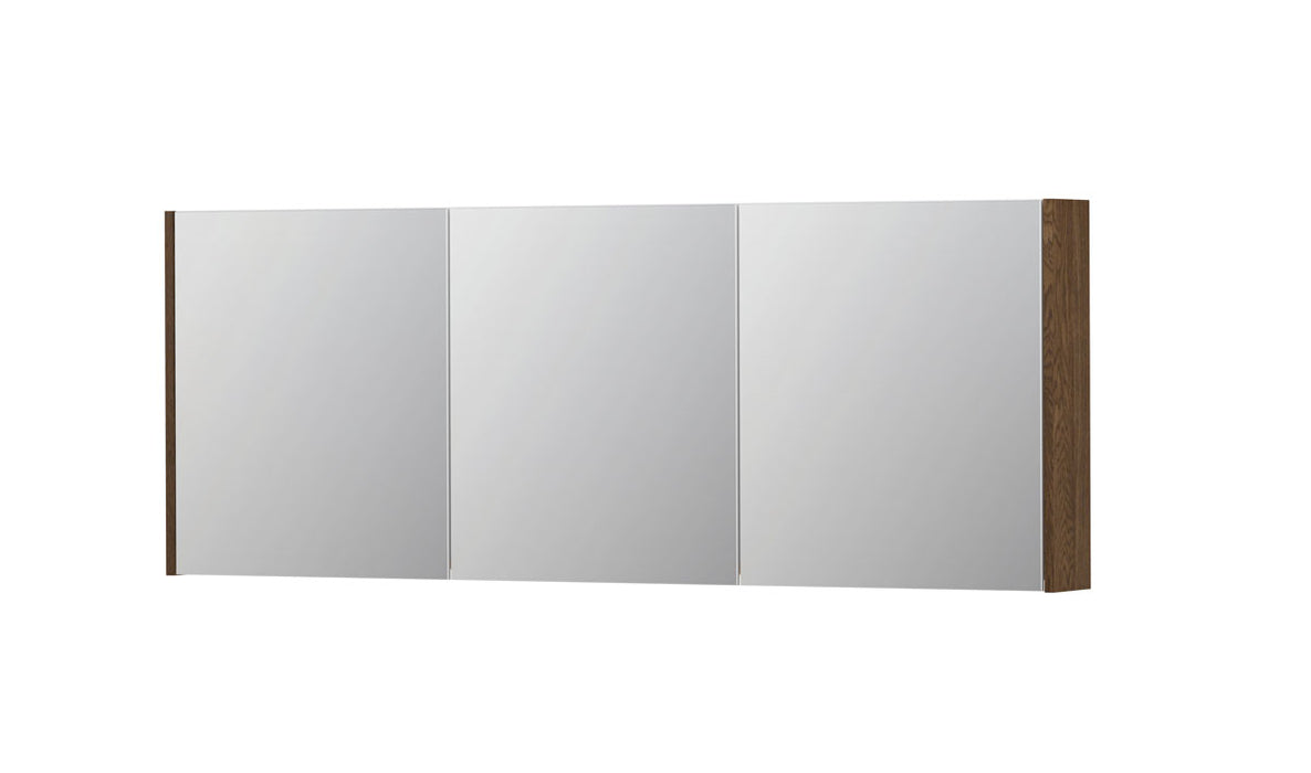 Ink SPK1 spiegelkast 3 deuren - 160x60cm - massief eiken chocolate