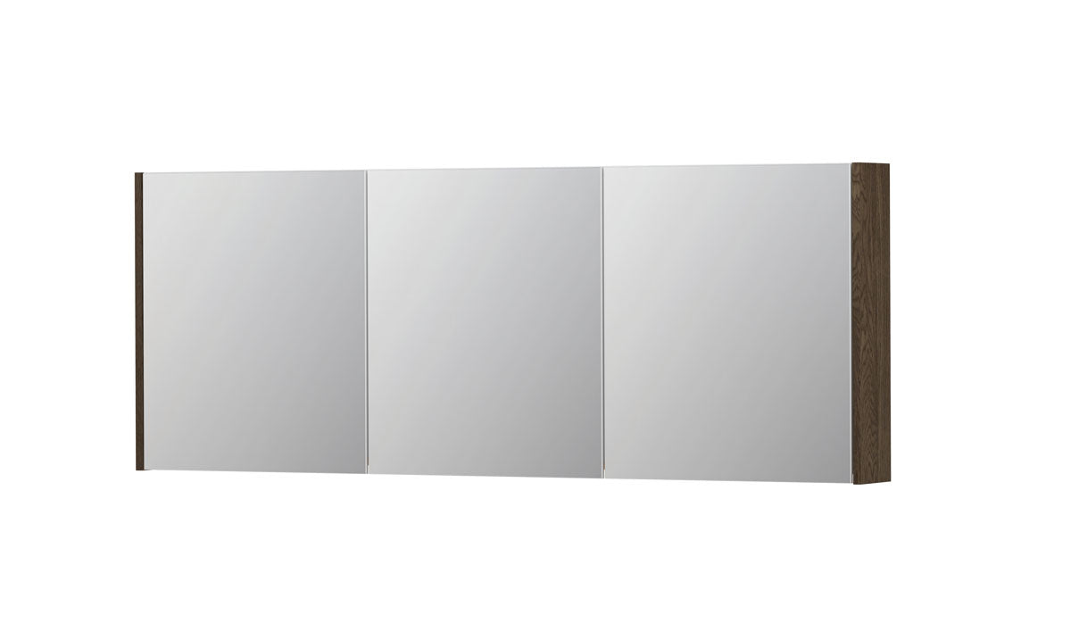 Ink SPK1 spiegelkast 3 deuren - 160x60cm - massief eiken charcoal