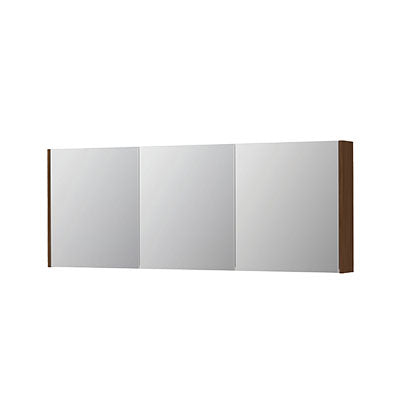 Ink SPK1 spiegelkast 3 deuren - 160x60cm - warm walnoot