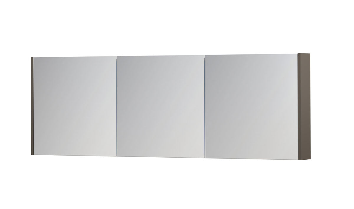 Ink SPK1 spiegelkast 3 deuren - 180x60cm - mat taupe