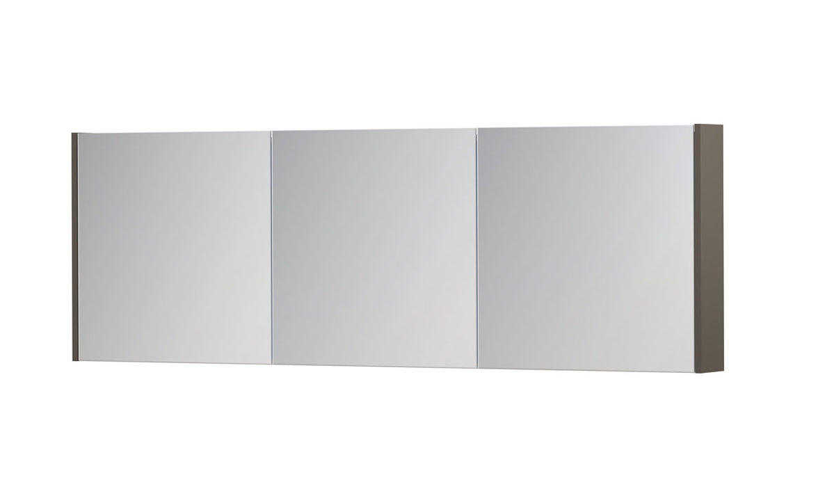 Ink SPK1 spiegelkast 3 deuren - 180x60cm - mat taupe