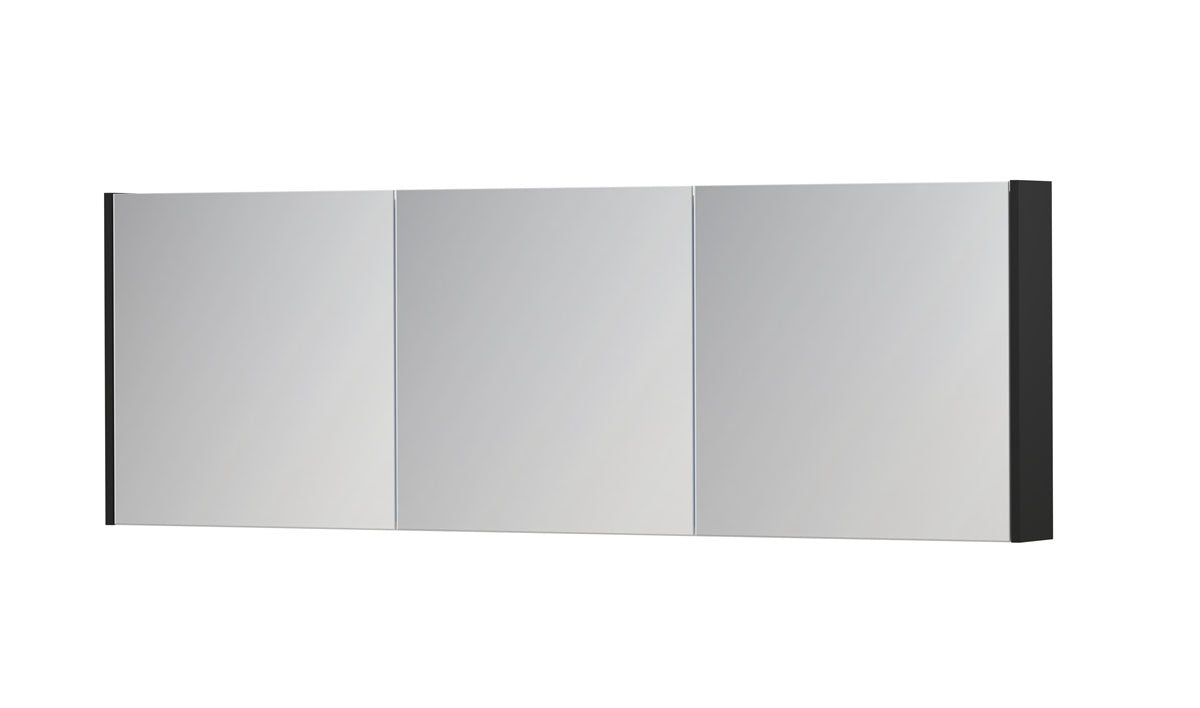 Ink SPK1 spiegelkast 3 deuren - 180x60cm - mat zwart