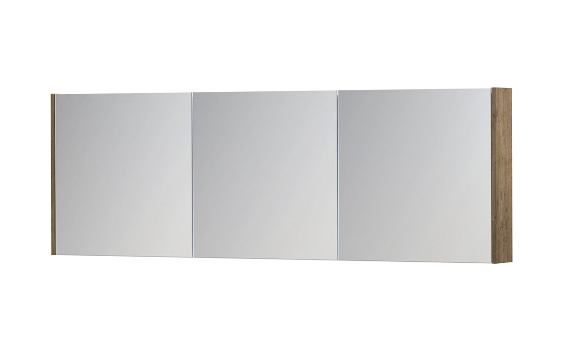 Ink SPK1 spiegelkast 3 deuren - 180x60cm - naturel eiken