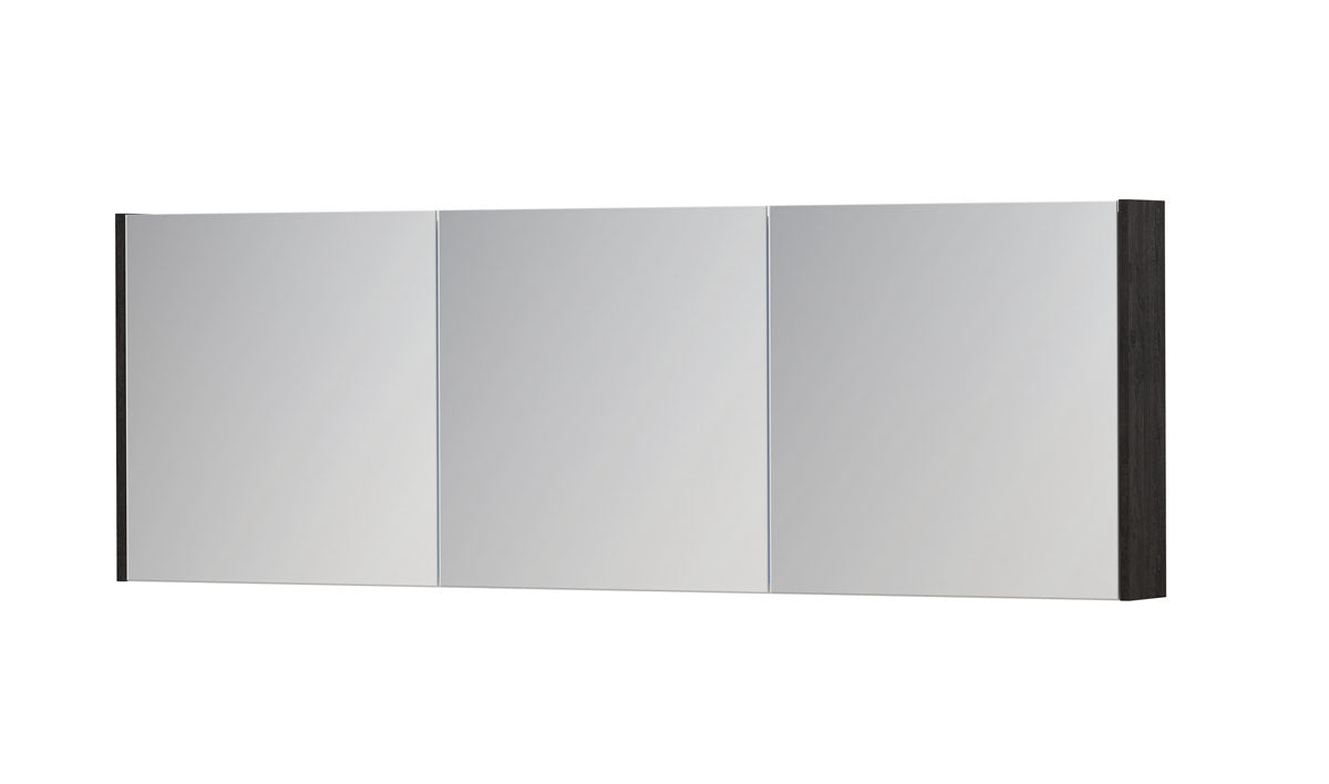 Ink SPK1 spiegelkast 3 deuren - 180x60cm - houtskool eiken