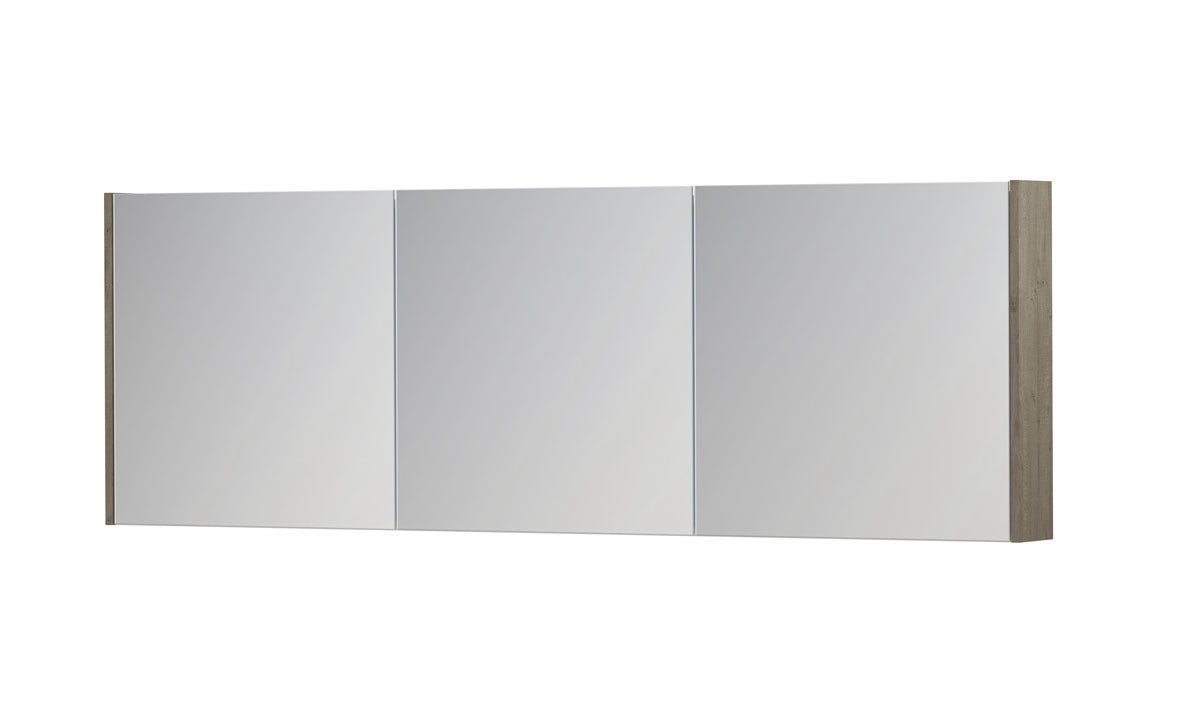 Ink SPK1 spiegelkast 3 deuren - 180x60cm - greige eiken