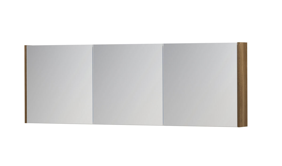 Ink SPK1 spiegelkast 3 deuren - 180x60cm - massief eiken aqua
