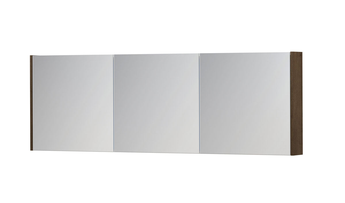 Ink SPK1 spiegelkast 3 deuren - 180x60cm - fineer chocolate