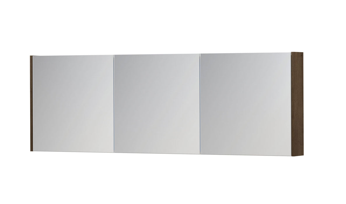 Ink SPK1 spiegelkast 3 deuren - 180x60cm - fineer chocolate