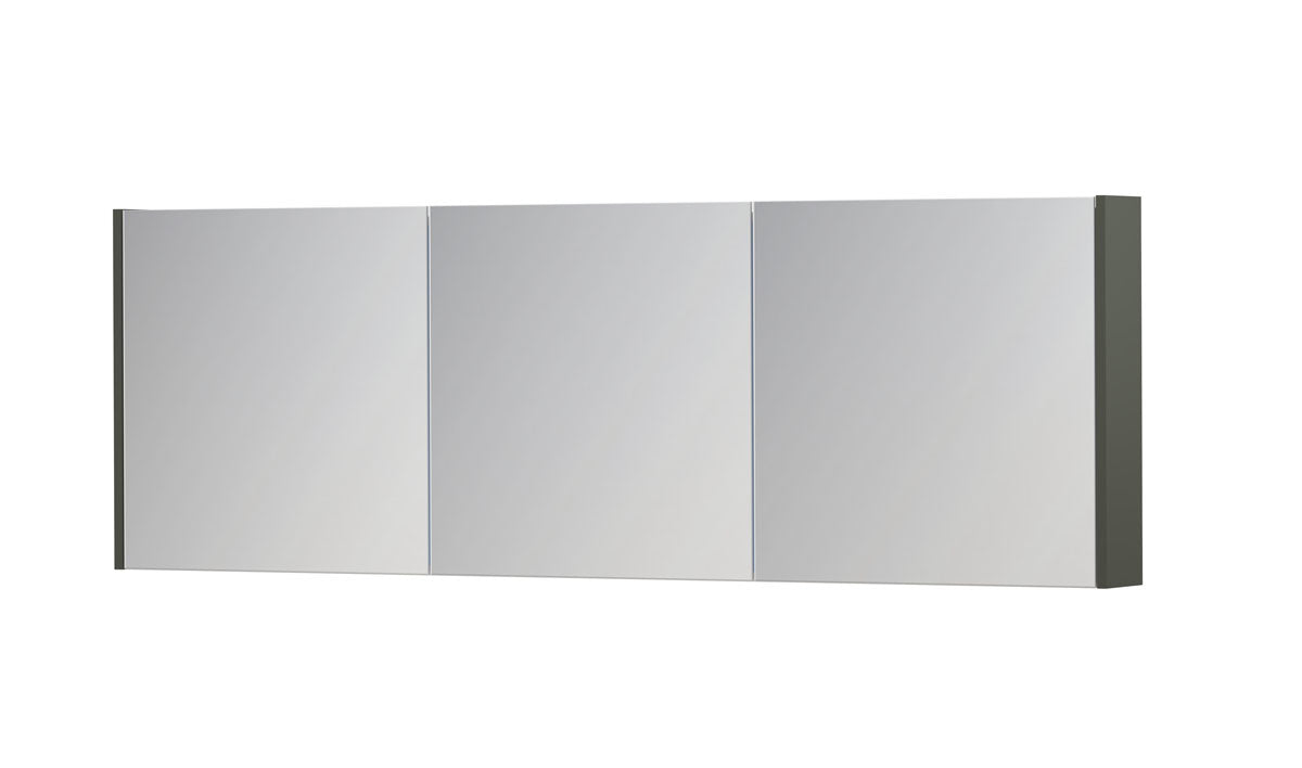 Ink SPK1 spiegelkast 3 deuren - 180x60cm - mat beton groen