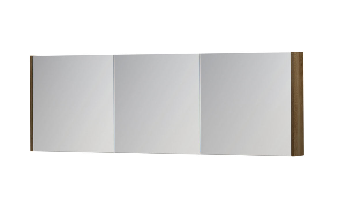 Ink SPK1 spiegelkast 3 deuren - 180x60cm - massief eiken ash grey