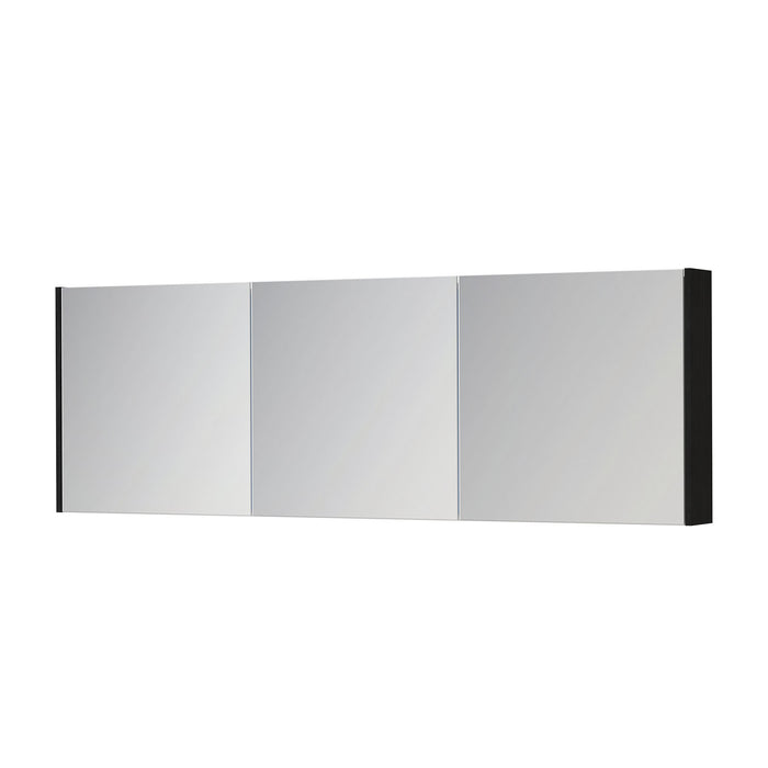 Ink SPK1 spiegelkast 3 deuren - 180x60cm - fineer matt intens black