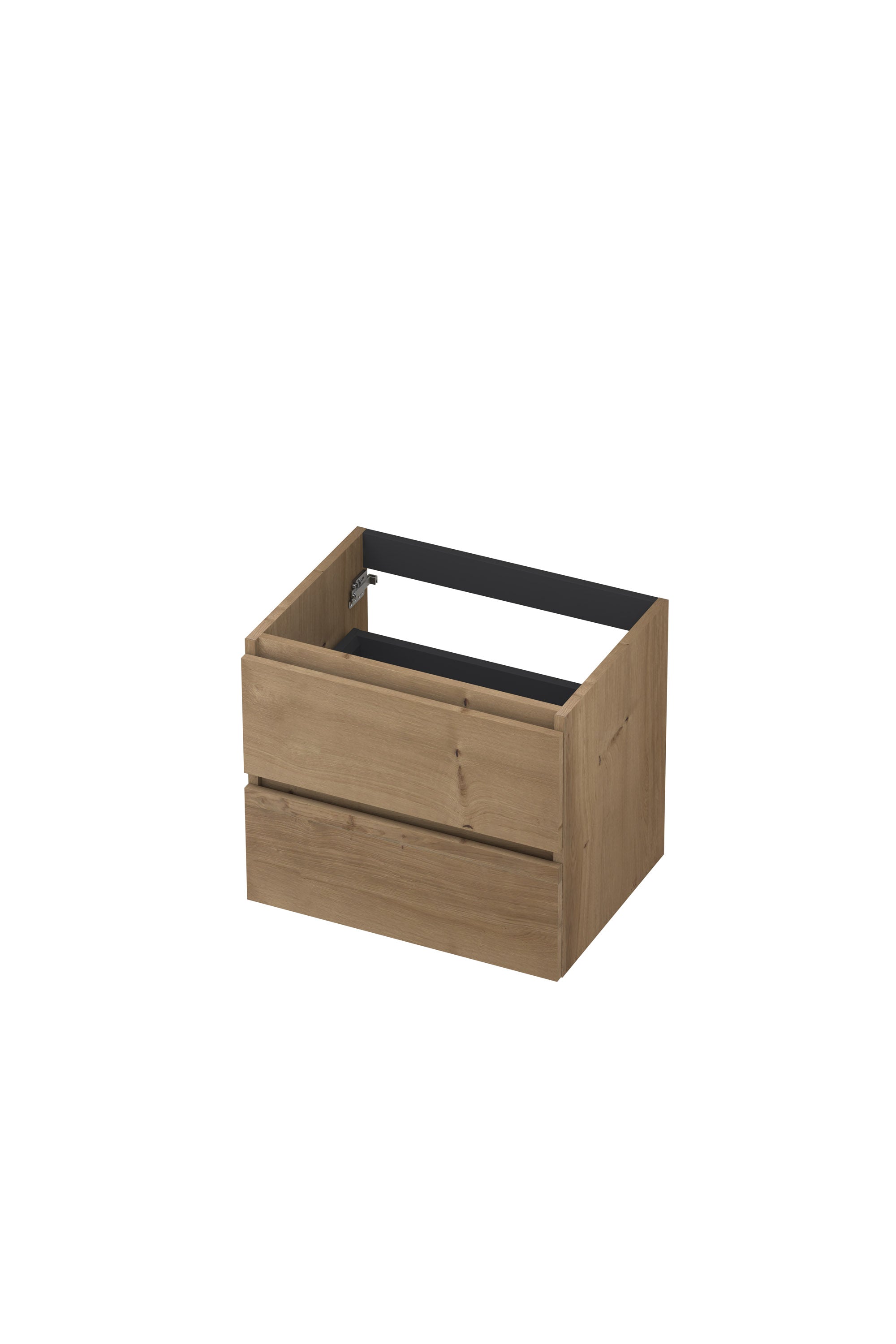 Ink onderkast 60x45cm - greeploos - 2 lades - fineer ash grey