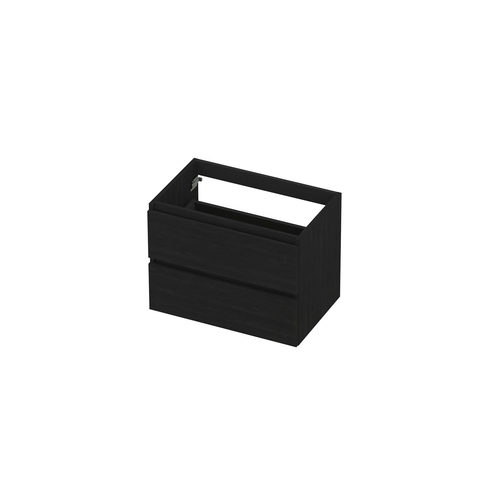 Ink onderkast 70x45cm - greeploos - 2 lades - fineer matt intens black
